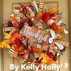 Fall Wreath-Thankful