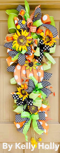 Fall Swag-Large polka dot pumpkin