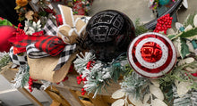 Load image into Gallery viewer, Christmas Flocked Garland prelit, Buffalo plaid burlap rustic
